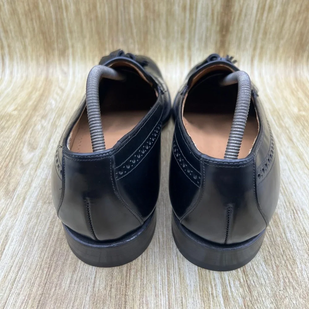Johnston & Murphy Tassel Loafer Men's Size 10.5 D Black Wingtip Kiltie 24-93310